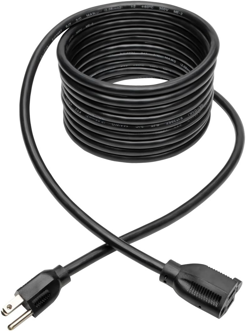 TRIPPLITE كابل تمديد كهربائي قياسي ثقيل، 15A، 14 AWG، (NEMA 5-15P إلى NEMA 5-15R) بطول 3 أقدام / 0.91 متر، ضمان محدود مدى الحياة (P024-015) - Image 2